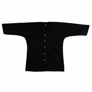 鯉口シャツ　黒（赤ステッチ）