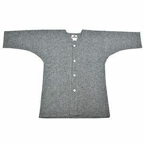 鯉口シャツ　グレー紬