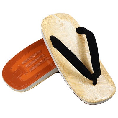 アメ底雪駄　黒鼻緒