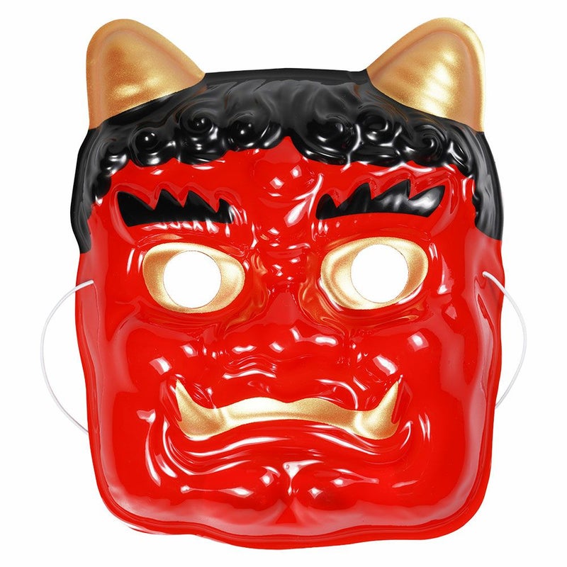 お面　赤鬼　プラスチック製