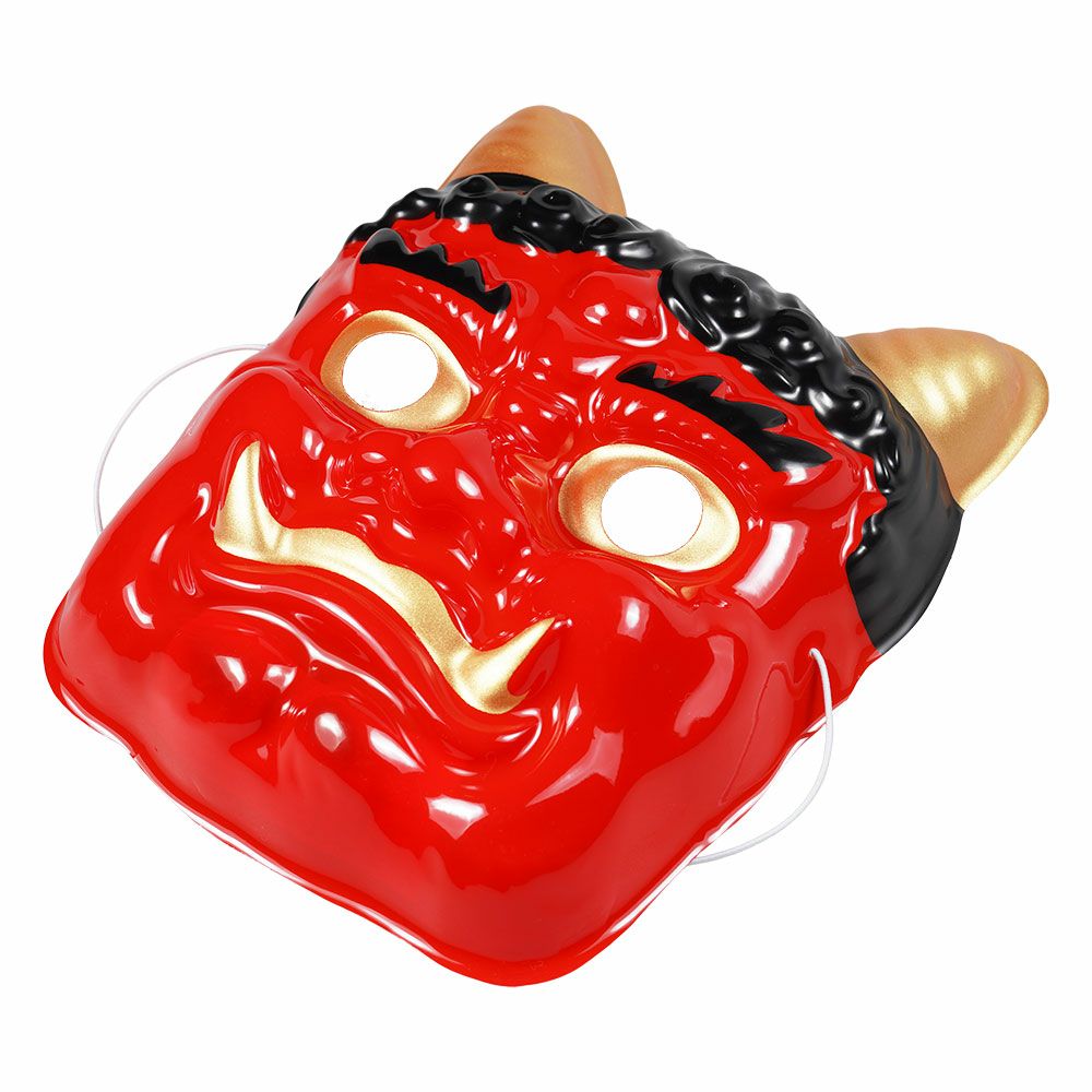 お面　赤鬼　プラスチック製