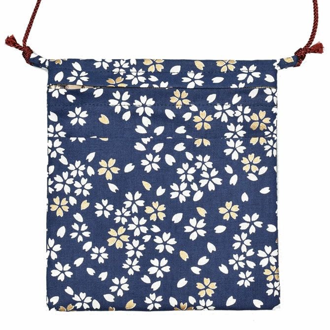お祭りポシェット ポーチ 小桜 紺 | 祭り用品専門店の祭すみたや