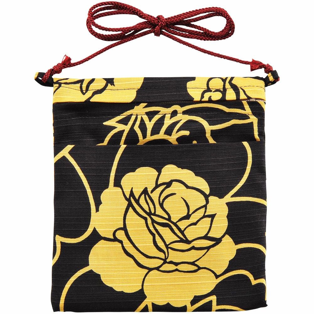 お祭りポシェット ポーチ 薔薇 からし色 | 祭り用品専門店の祭すみたや