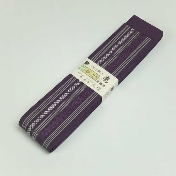正絹 平ぐけ帯 絹-17 藤紫 | 祭り用品専門店の祭すみたや