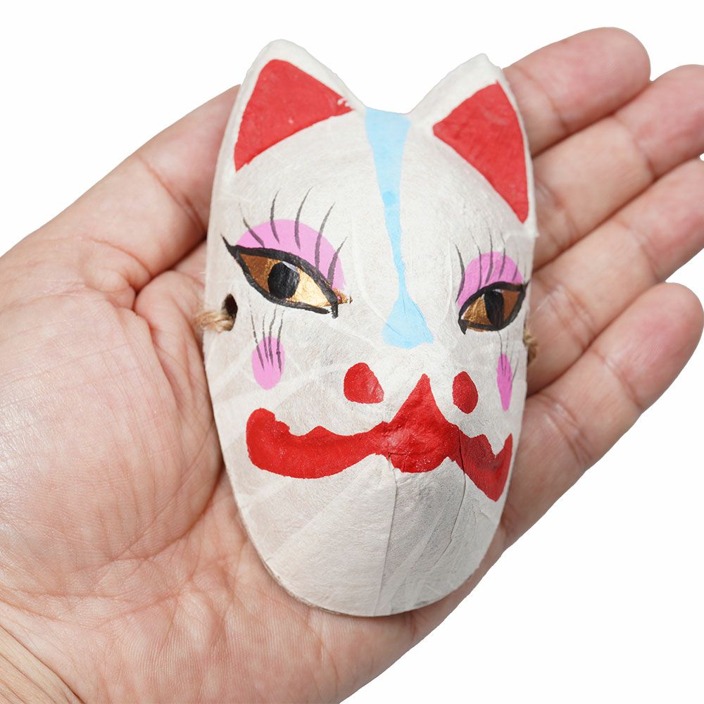 髪飾り用 ミニお面 狐（きつね） 紙製 | 祭り用品専門店の祭すみたや
