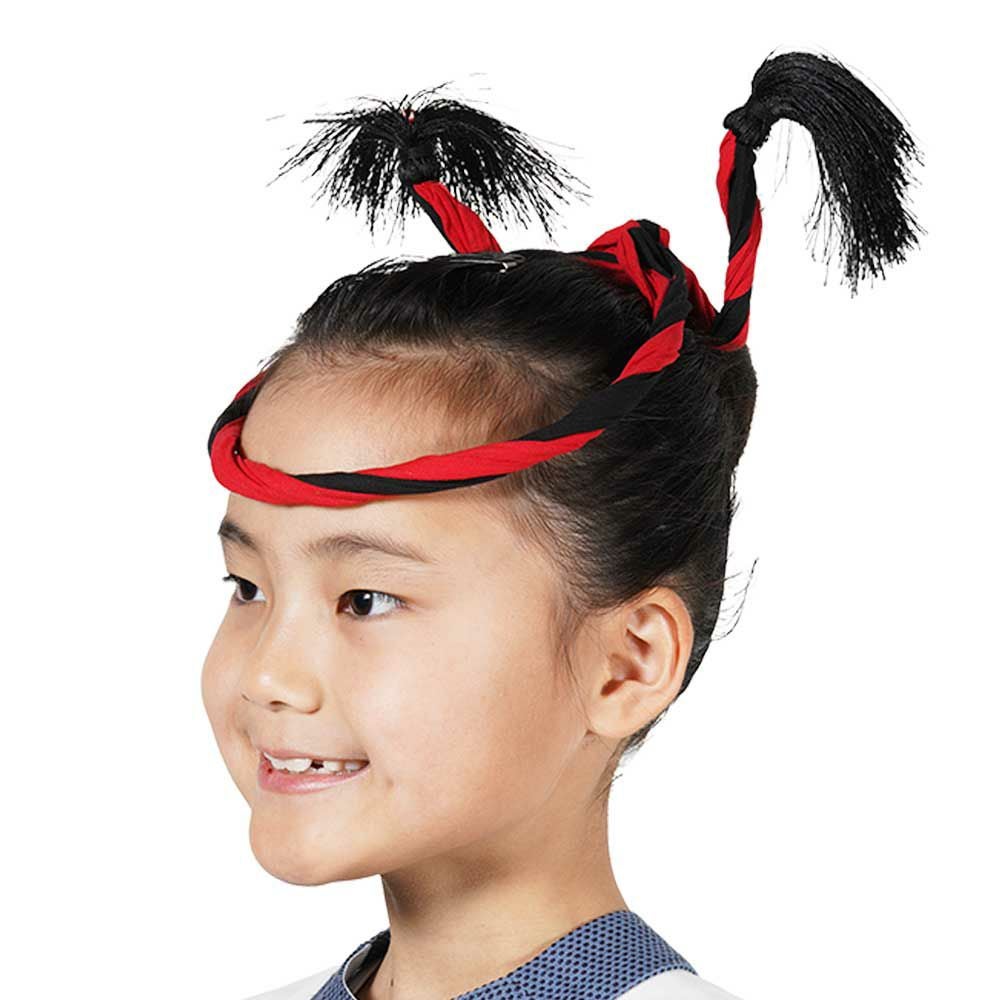 ねじりはちまき 中芯入り（針金入り） 子供用 赤/黒 | 祭り用品専門店