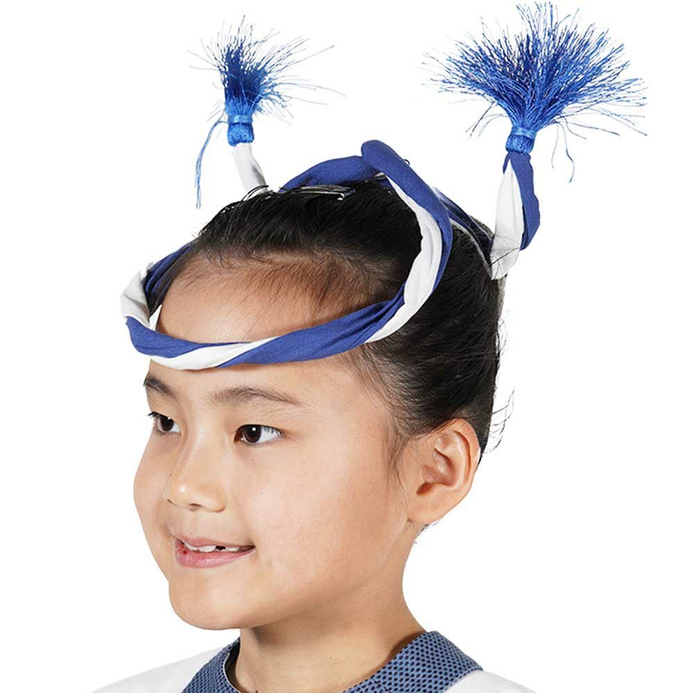 ねじりはちまき 中芯入り（針金入り） 子供用 青/白 | 祭り用品専門店