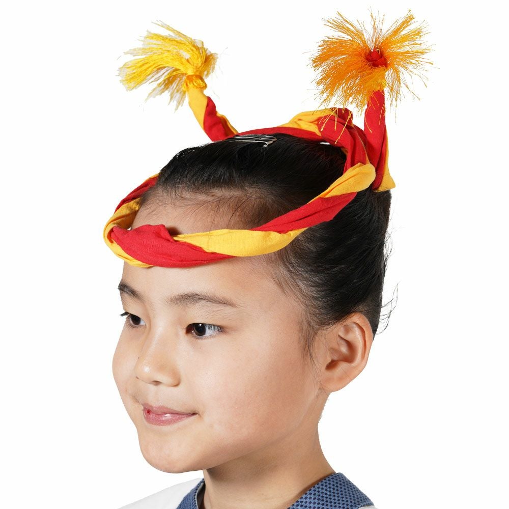 ねじりはちまき 中芯入り（針金入り） 子供用 赤/黄 | 祭り用品専門店