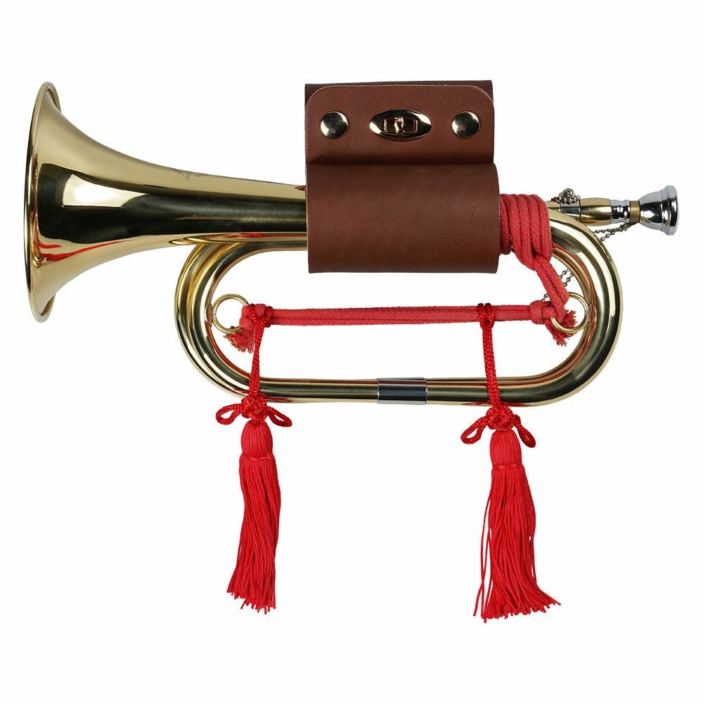 本革製　ラッパホルダー　こげ茶色