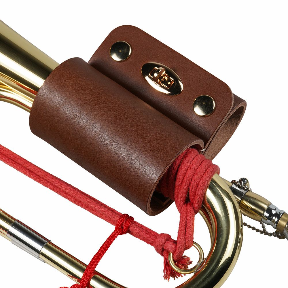 本革製　ラッパホルダー　こげ茶色