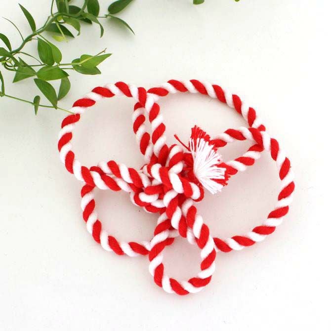 花結び ねじり髪飾り（完成型） 紅白（赤×白） | 祭り用品専門店の祭