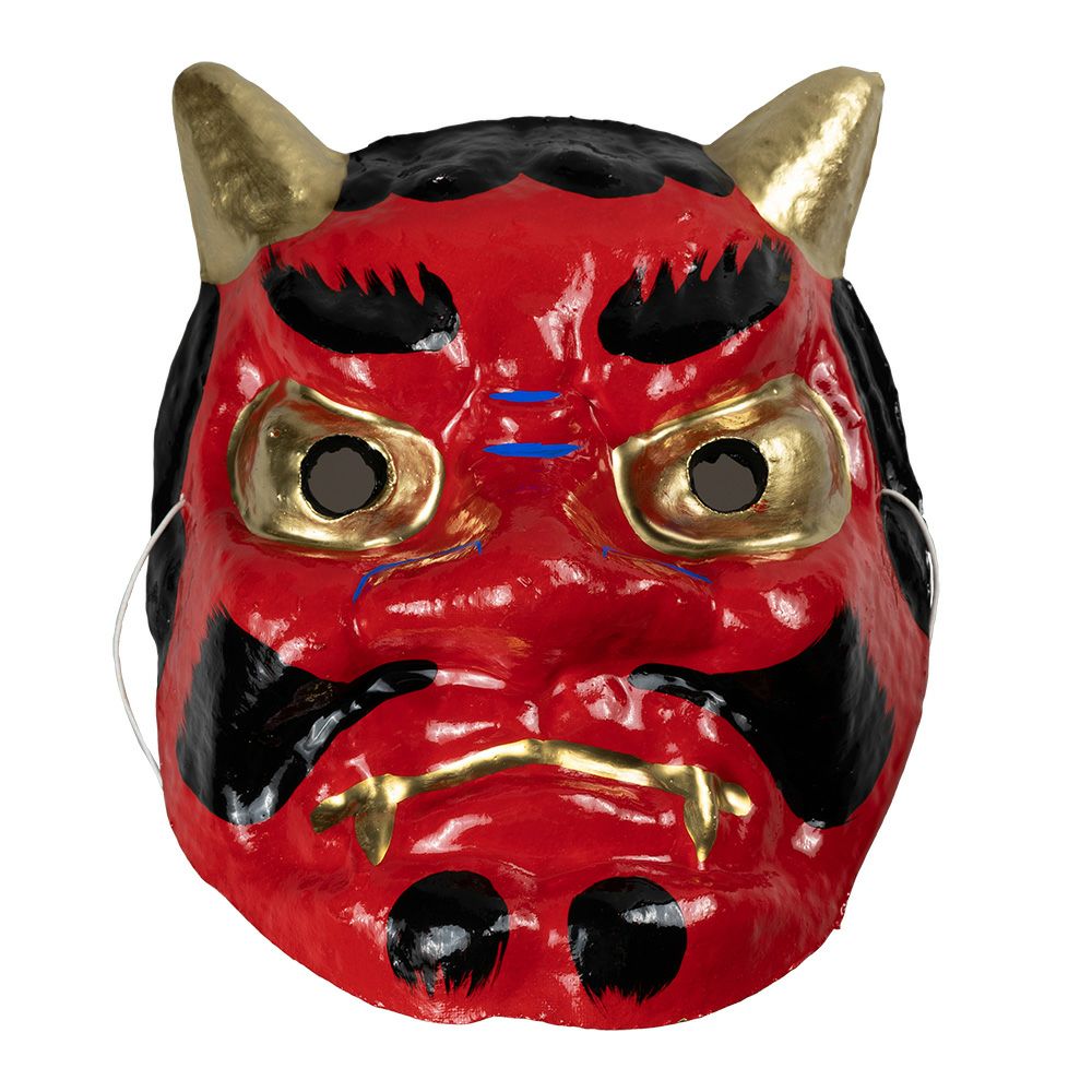 お面 赤鬼（角無し） 張子製 | 祭り用品専門店の祭すみたや