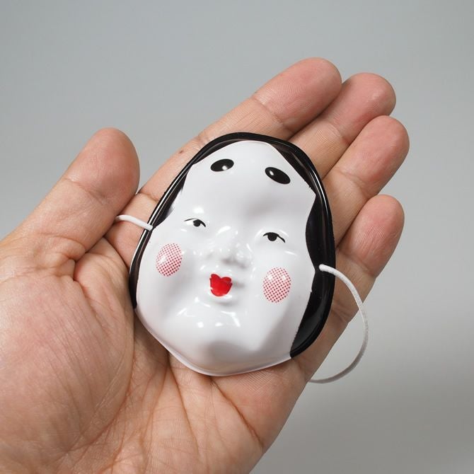 髪飾り用 ミニお面 岡目（おかめ） プラスチック製 | 祭り用品専門店の