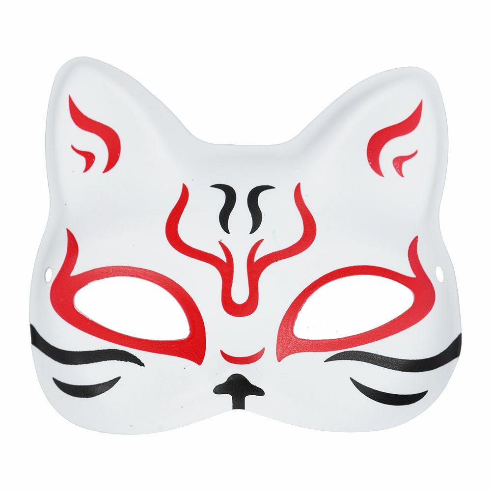 アンティーク　猫のお面 ミニお面 推祭 猫面 小サイズ 赤色 | 祭り用品専門店の祭すみたや