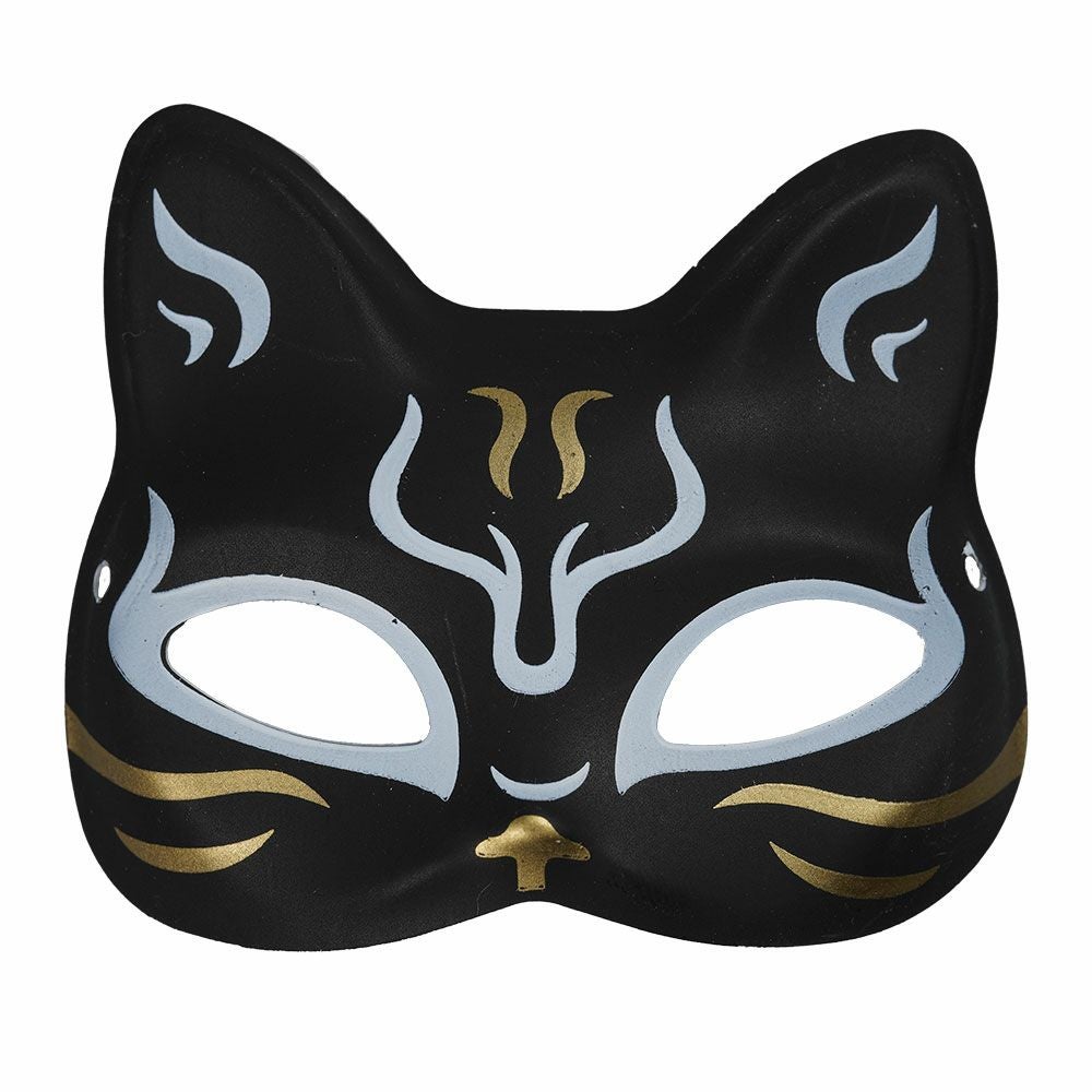 ミニお面 推祭 猫面 小サイズ 黒色 | 祭り用品専門店の祭すみたや