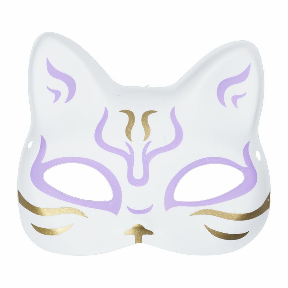ミニお面 推祭 猫面 小サイズ 紫色 | 祭り用品専門店の祭すみたや