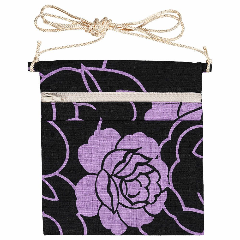 ポーチ　薔薇　ふじ色