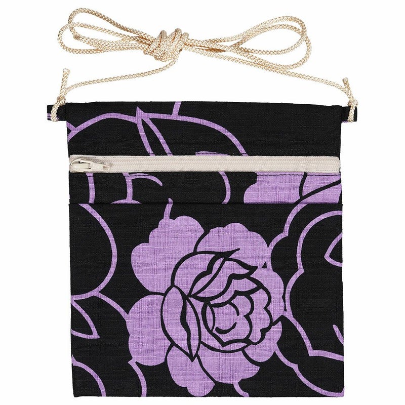 ポーチ　薔薇　ふじ色