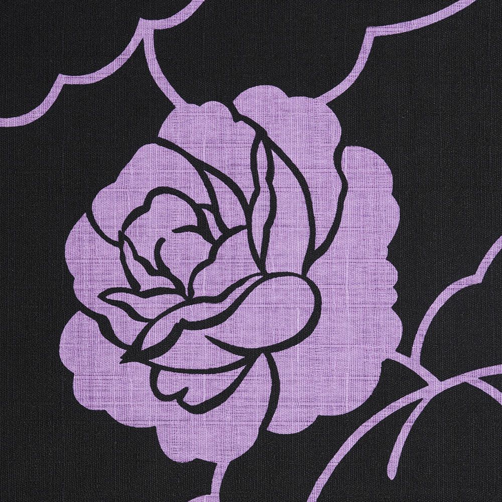 東京小粋　プリント手ぬぐいサイズ生地　薔薇　ふじ色