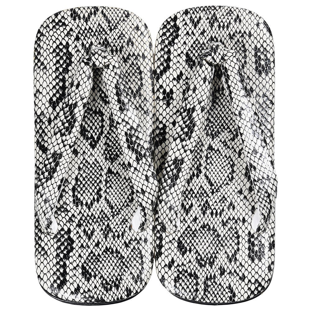 オールヘビ柄ビニール雪駄　白　雪駄底金具付き　SSサイズ