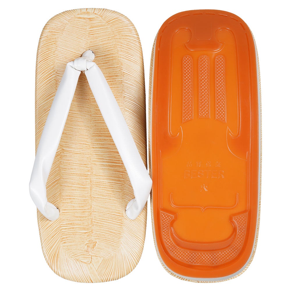 アメ底雪駄 白鼻緒 Mサイズ 全長:約23.5cm