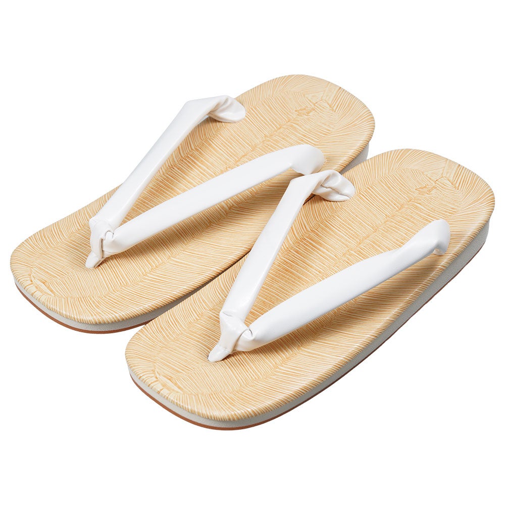 アメ底雪駄 白鼻緒 Mサイズ 全長:約23.5cm