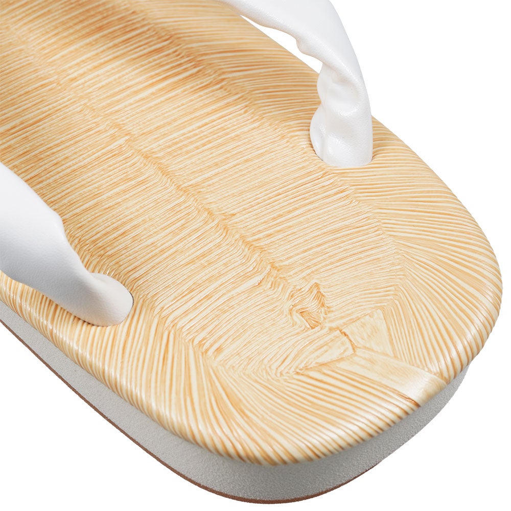 アメ底雪駄 白鼻緒 Lサイズ 全長:約24.5cm