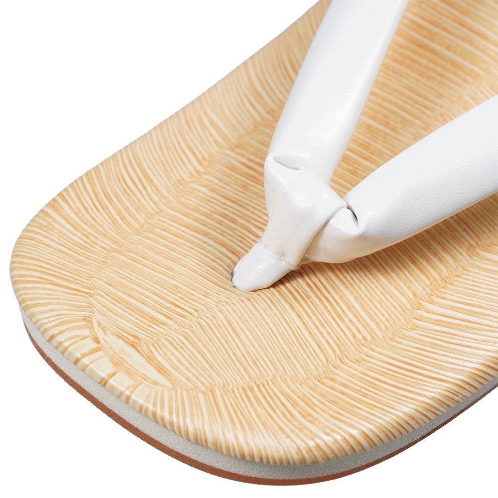 アメ底雪駄 白鼻緒 LLサイズ 全長:約26.5cm