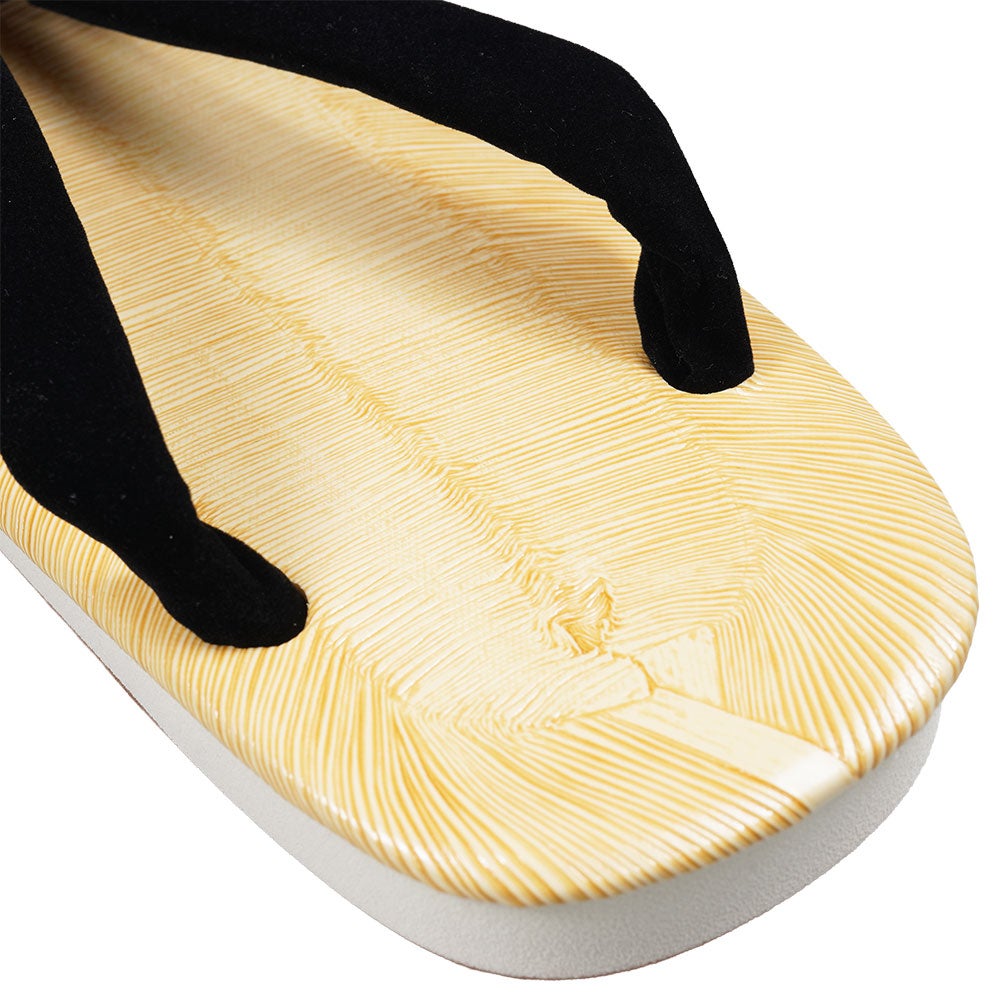 アメ底雪駄 黒鼻緒 Lサイズ 全長:約24.5cm