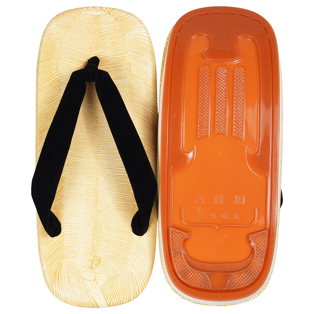 アメ底雪駄 黒鼻緒 3Lサイズ 全長:約27.0cm