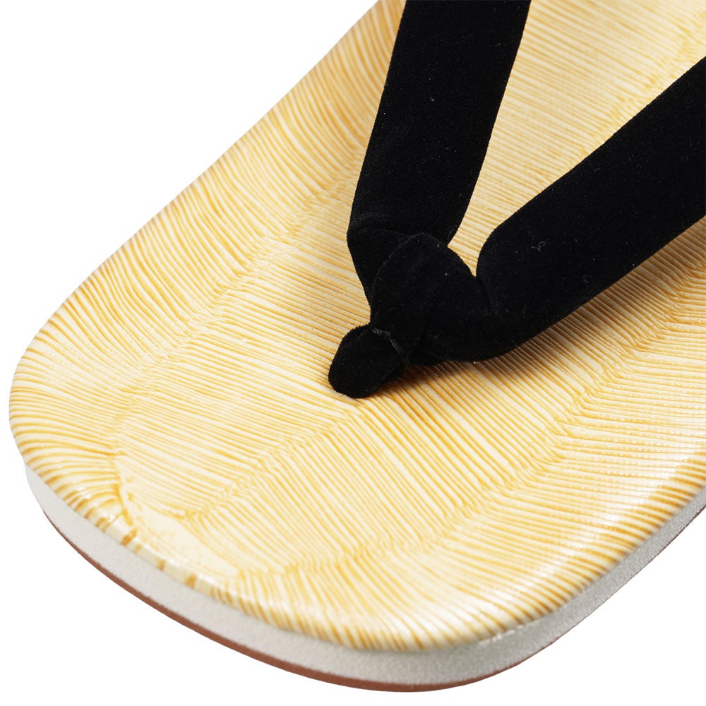 アメ底雪駄 黒鼻緒 3Lサイズ 全長:約27.0cm