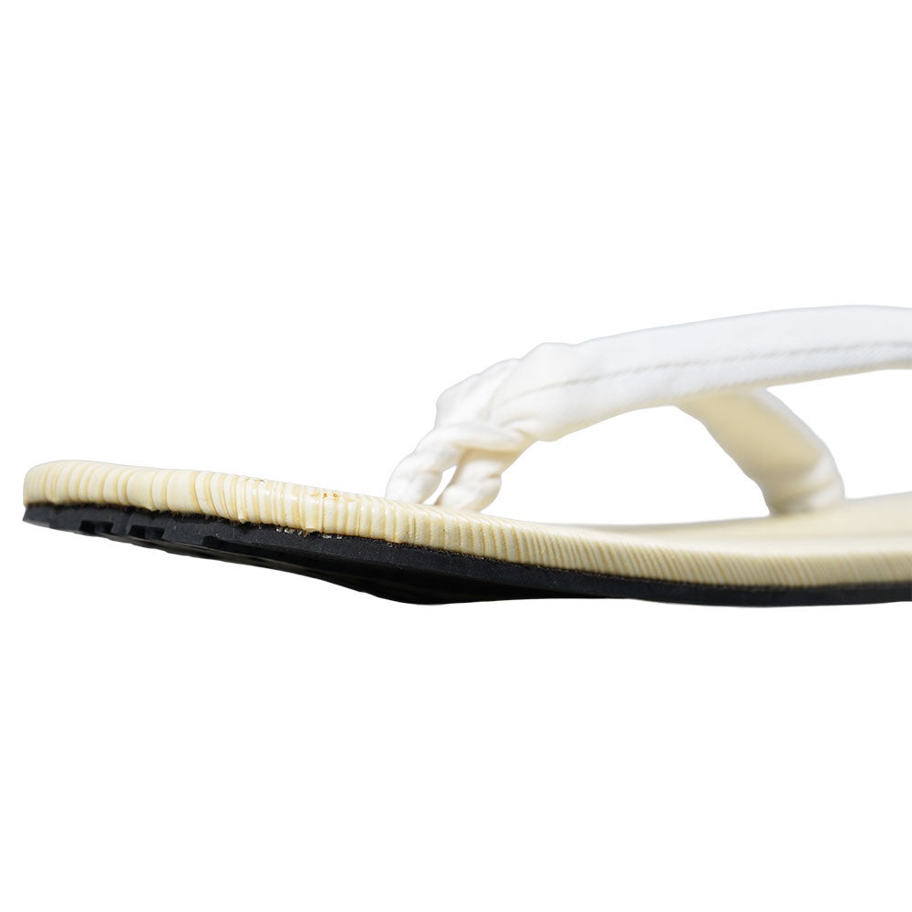 つぼ下りビニール雪駄　白鼻緒 先反り タイヤ底 並大細（約24.0cm / 7寸7分）