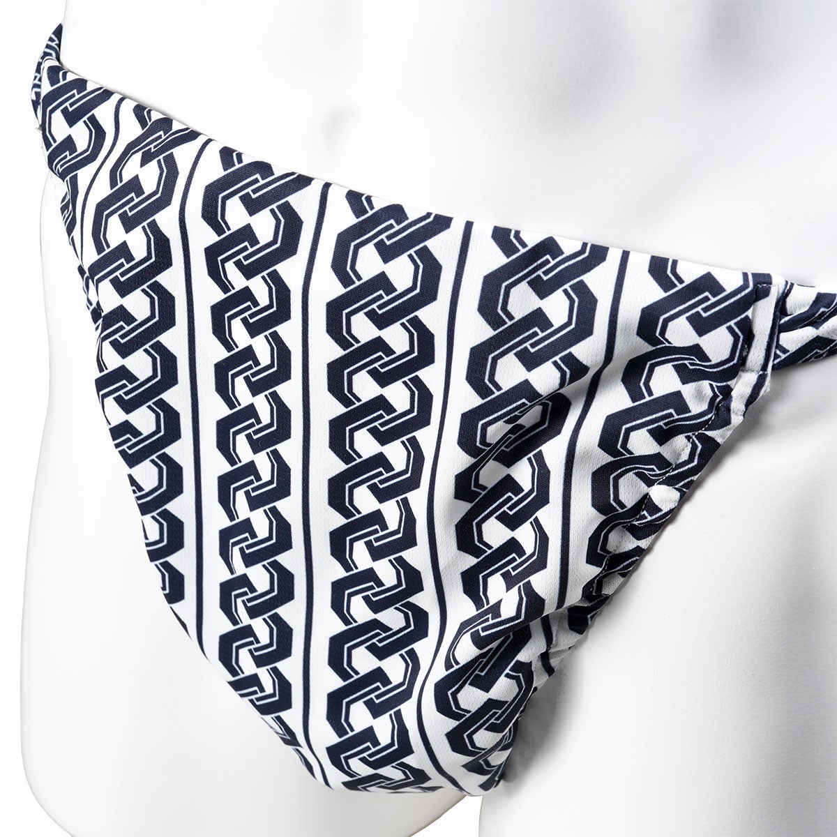 ふんどしパンツ　ワンタッチ式 締め込み褌　吉原繋ぎ　白×紺　LLサイズ