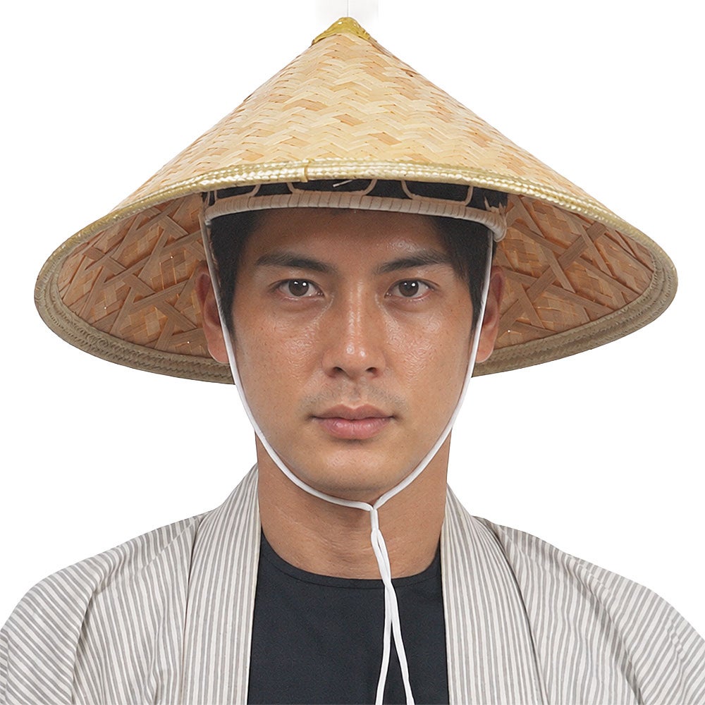 竹笠　補強タイプ　ゴトク・あご紐付き　大人用サイズ　10個セット