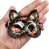 髪飾り用　ミニお面　猫面　金魚　黒　プラスチック製
